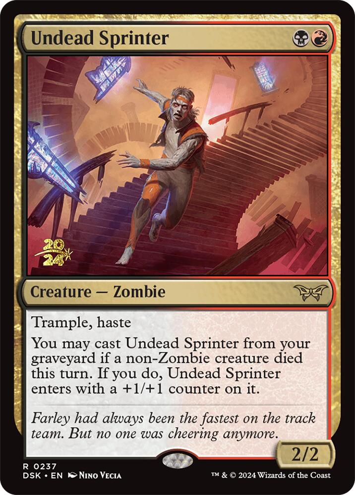 Undead Sprinter [Duskmourn: House of Horror Prerelease Promos] | GrognardGamesBatavia