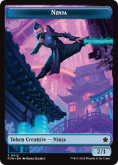 Emblem - Kaito, Cunning Infiltrator // Ninja Doubled-Sided Token [Foundations Tokens] | GrognardGamesBatavia