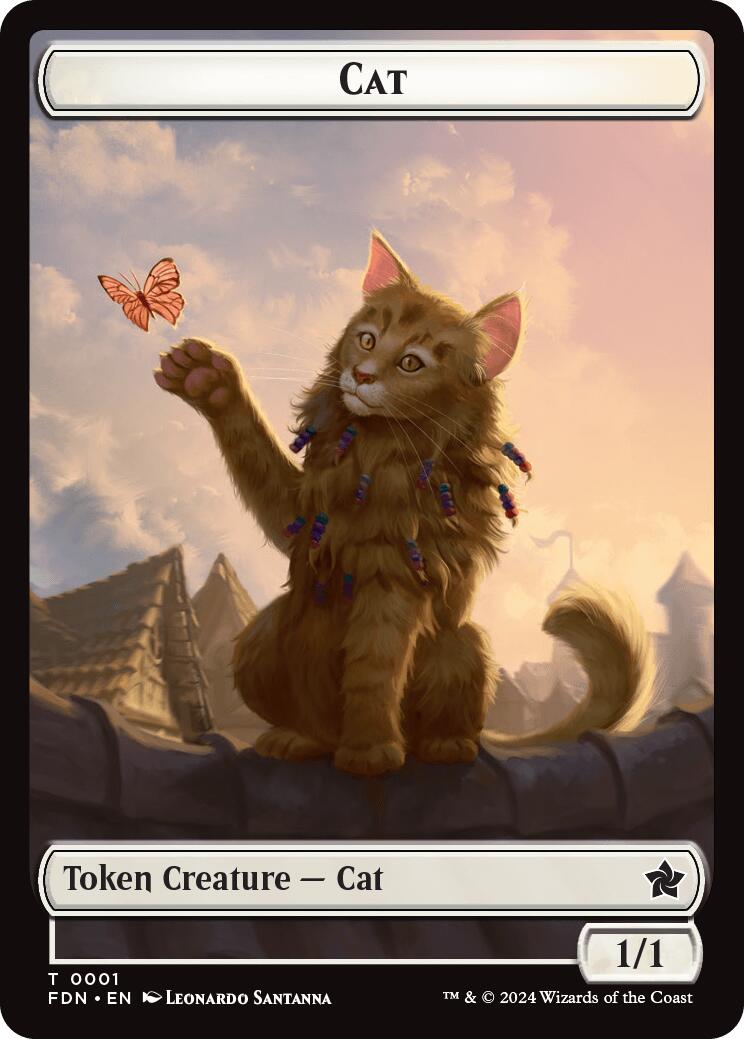 Spirit // Cat (0001) Doubled-Sided Token [Foundations Tokens] | GrognardGamesBatavia