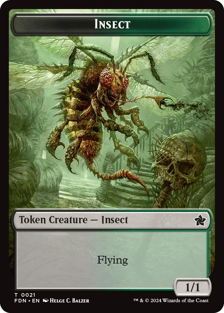 Goblin // Insect Doubled-Sided Token [Foundations Tokens] | GrognardGamesBatavia