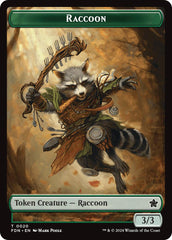 Elf Warrior // Raccoon Doubled-Sided Token [Foundations Tokens] | GrognardGamesBatavia