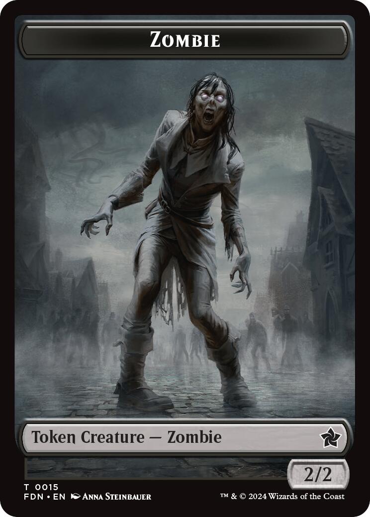 Zombie // Insect Doubled-Sided Token [Foundations Tokens] | GrognardGamesBatavia