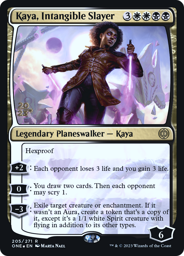 Kaya, Intangible Slayer [Phyrexia: All Will Be One Prerelease Promos] | GrognardGamesBatavia