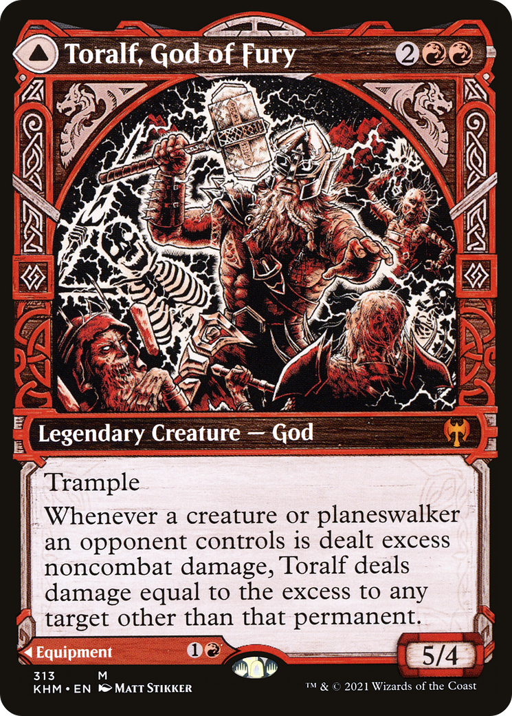 Toralf, God of Fury // Toralf's Hammer (Showcase) [Kaldheim] | GrognardGamesBatavia