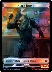 Alien Rhino // Beast Double-Sided Token (Surge Foil) [Doctor Who Tokens] | GrognardGamesBatavia