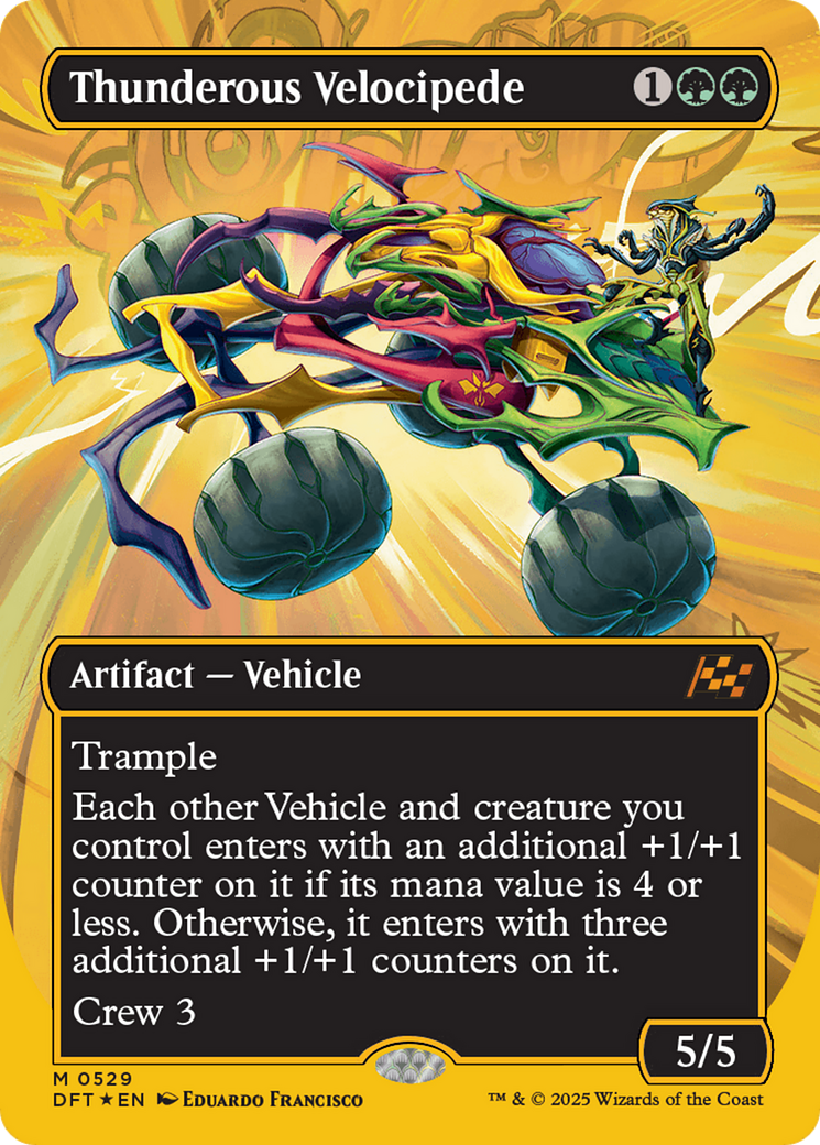 Thunderous Velocipede (Borderless) (First-Place Foil) [Aetherdrift] | GrognardGamesBatavia