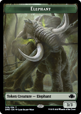 Elephant // Construct Double-Sided Token [Dominaria Remastered Tokens] | GrognardGamesBatavia