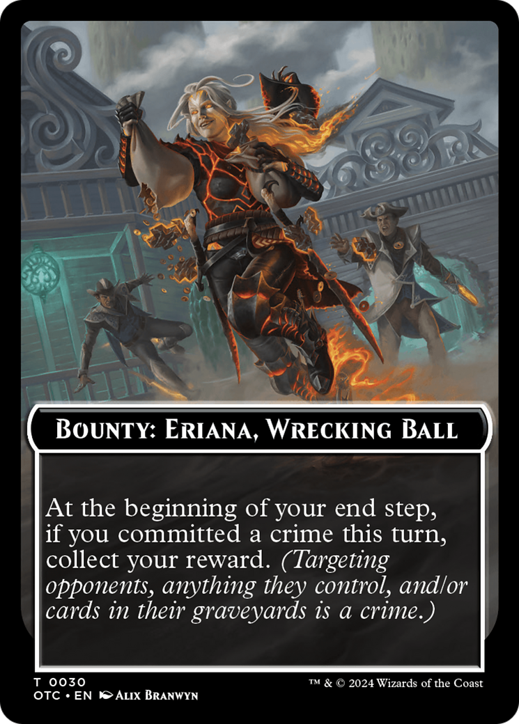 Bounty: Eriana, Wrecking Ball // Bounty Rules Double-Sided Token [Outlaws of Thunder Junction Commander Tokens] | GrognardGamesBatavia