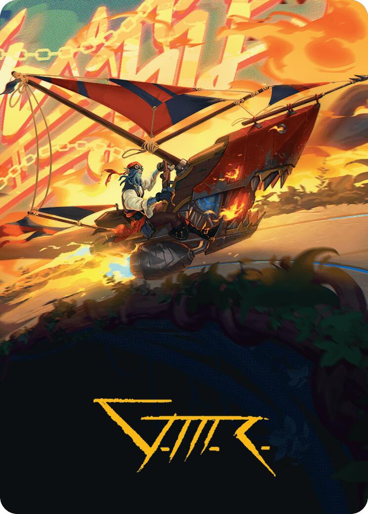 Boosted Sloop Art Card (Gold-Stamped Signature) [Aetherdrift Art Series] | GrognardGamesBatavia