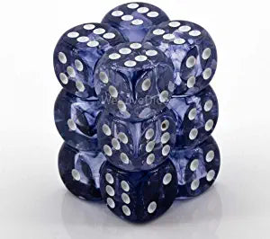 CHX27608 Nebula Black/White 12 d6 Dice Set | GrognardGamesBatavia