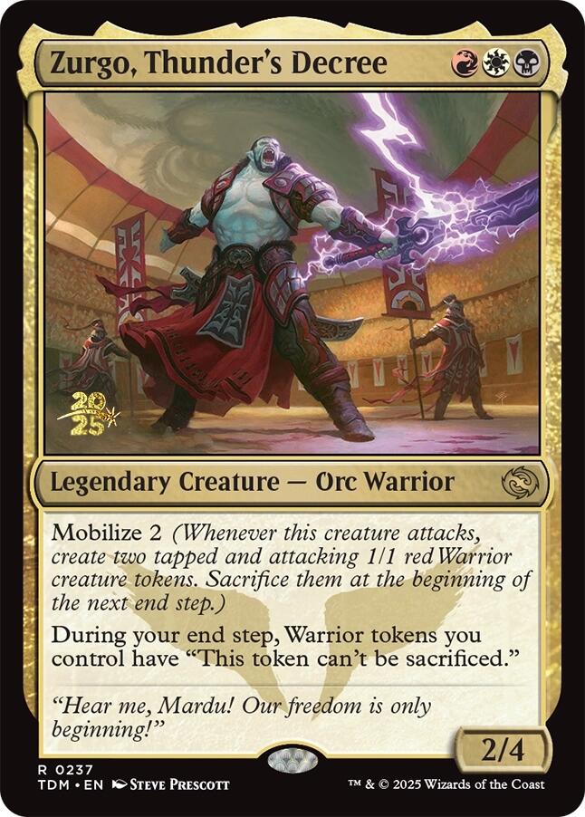 Zurgo, Thunder's Decree [Tarkir: Dragonstorm Prerelease Promos] | GrognardGamesBatavia