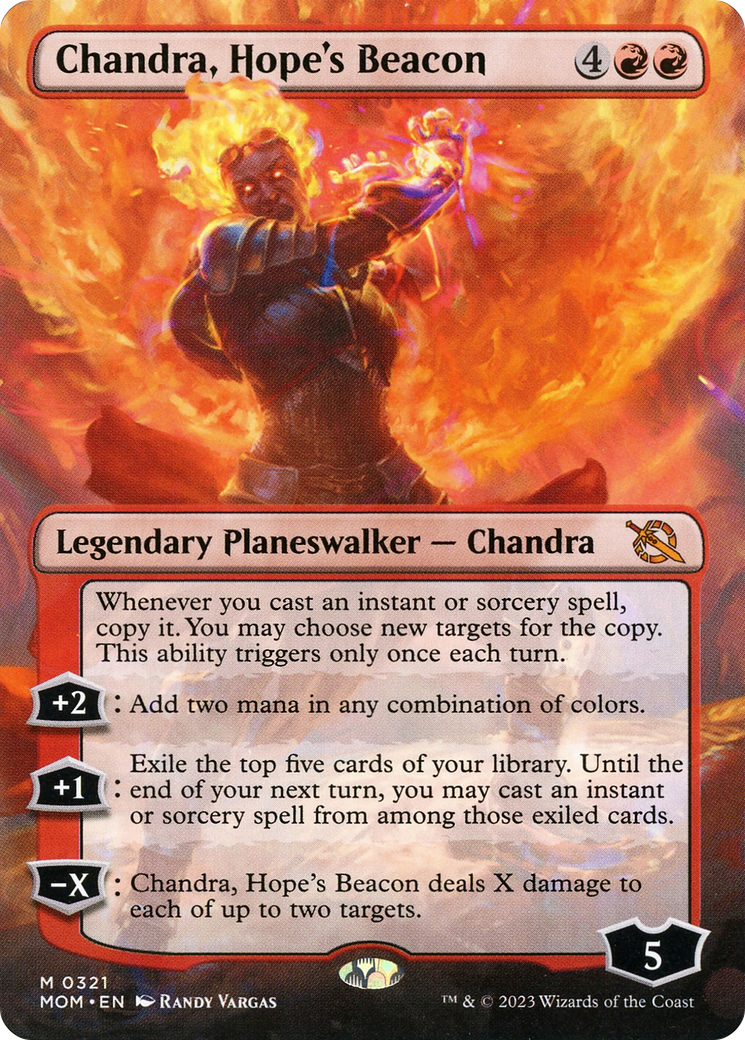 Chandra, Hope's Beacon (Borderless Alternate Art) [March of the Machine] | GrognardGamesBatavia