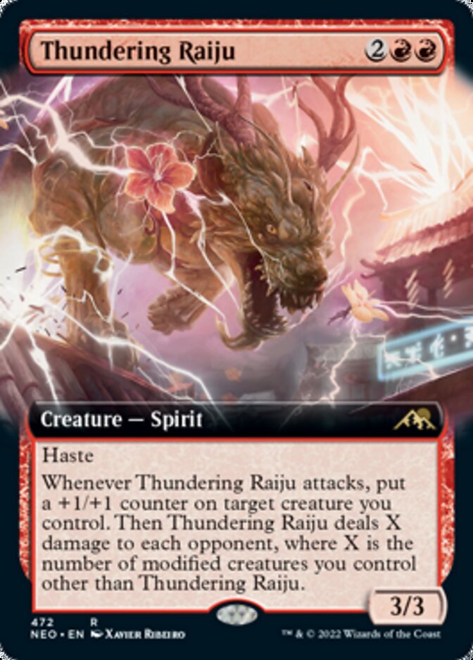 Thundering Raiju (Extended Art) [Kamigawa: Neon Dynasty] | GrognardGamesBatavia