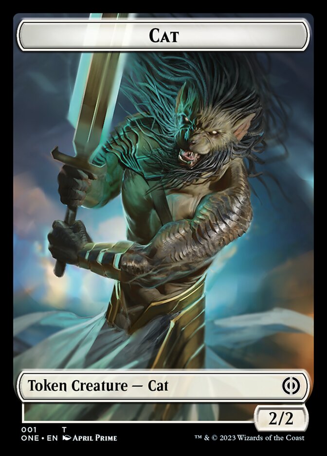 Rebel // Cat Double-Sided Token [Phyrexia: All Will Be One Tokens] | GrognardGamesBatavia