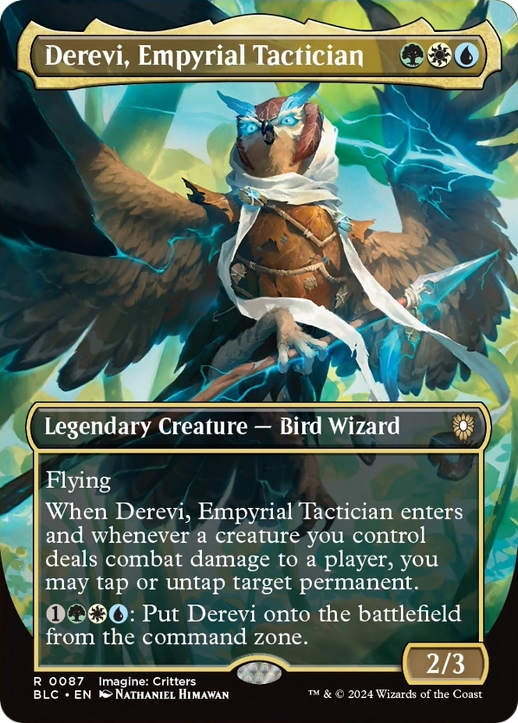 Derevi, Empyrial Tactician (Borderless) [Bloomburrow Commander] | GrognardGamesBatavia