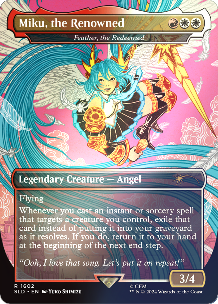 Miku, the Renowned - Feather, the Redeemed (Rainbow Foil) [Secret Lair Drop Series] | GrognardGamesBatavia