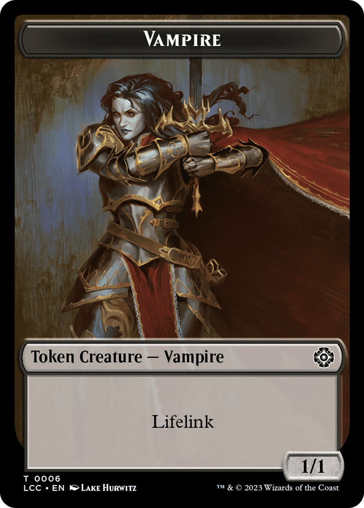 Vampire (0006) // Vampire Demon Double-Sided Token [The Lost Caverns of Ixalan Commander Tokens] | GrognardGamesBatavia