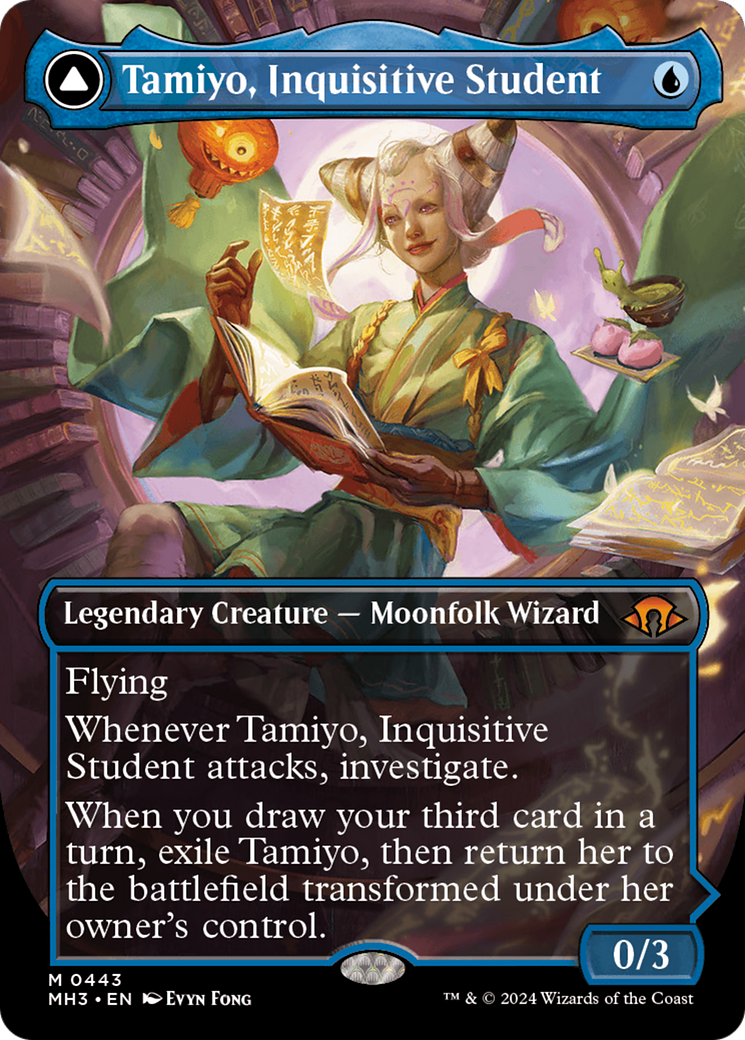 Tamiyo, Inquisitive Student // Tamiyo, Seasoned Scholar (Borderless) [Modern Horizons 3] | GrognardGamesBatavia