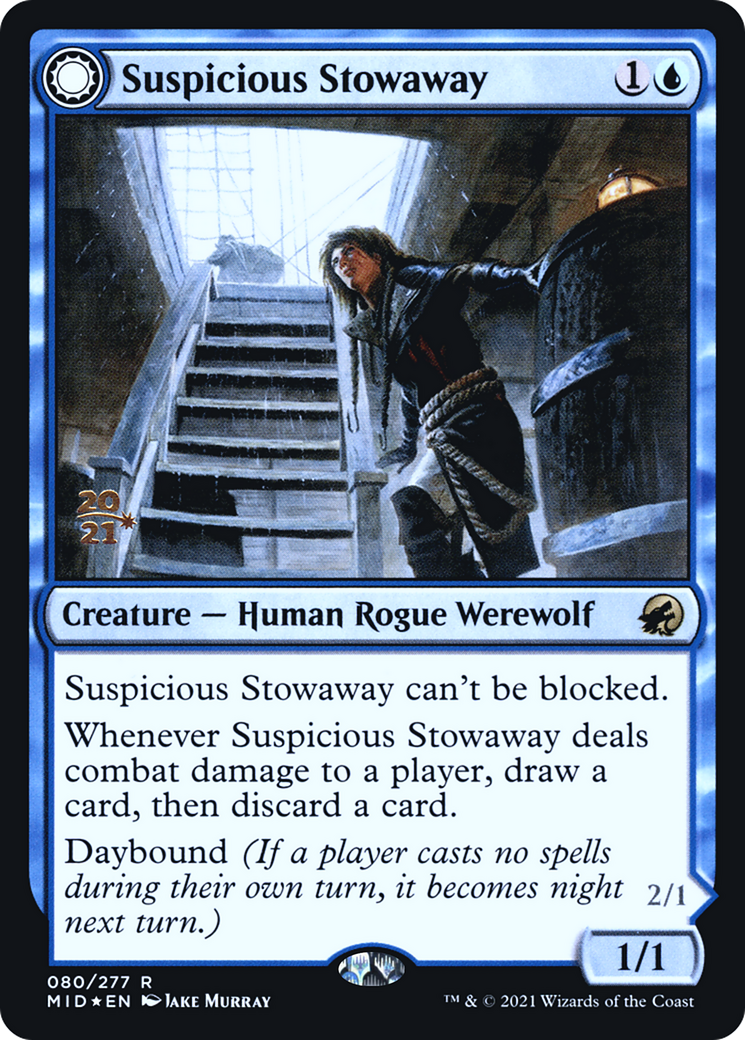 Suspicious Stowaway // Seafaring Werewolf [Innistrad: Midnight Hunt Prerelease Promos] | GrognardGamesBatavia