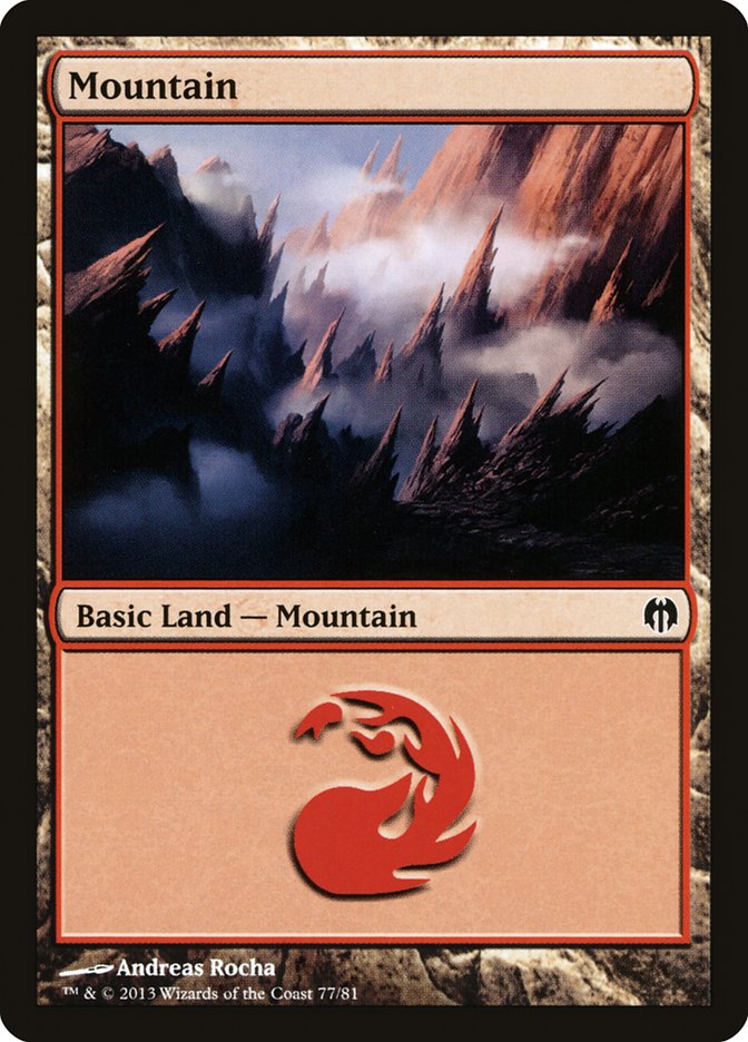 Mountain (77) [Duel Decks: Heroes vs. Monsters] | GrognardGamesBatavia