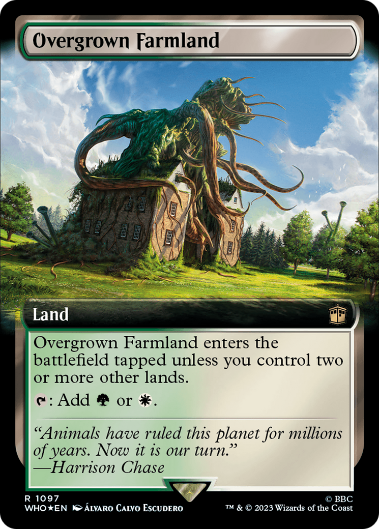 Overgrown Farmland (Extended Art) (Surge Foil) [Doctor Who] | GrognardGamesBatavia