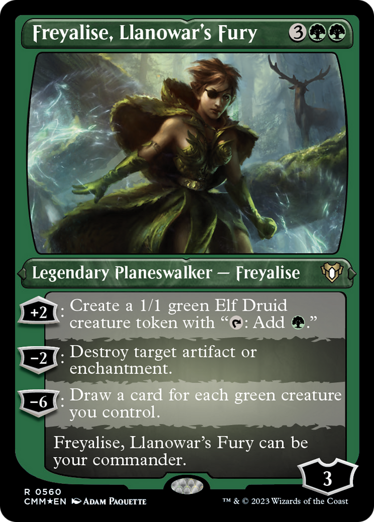 Freyalise, Llanowar's Fury (Foil Etched) [Commander Masters] | GrognardGamesBatavia