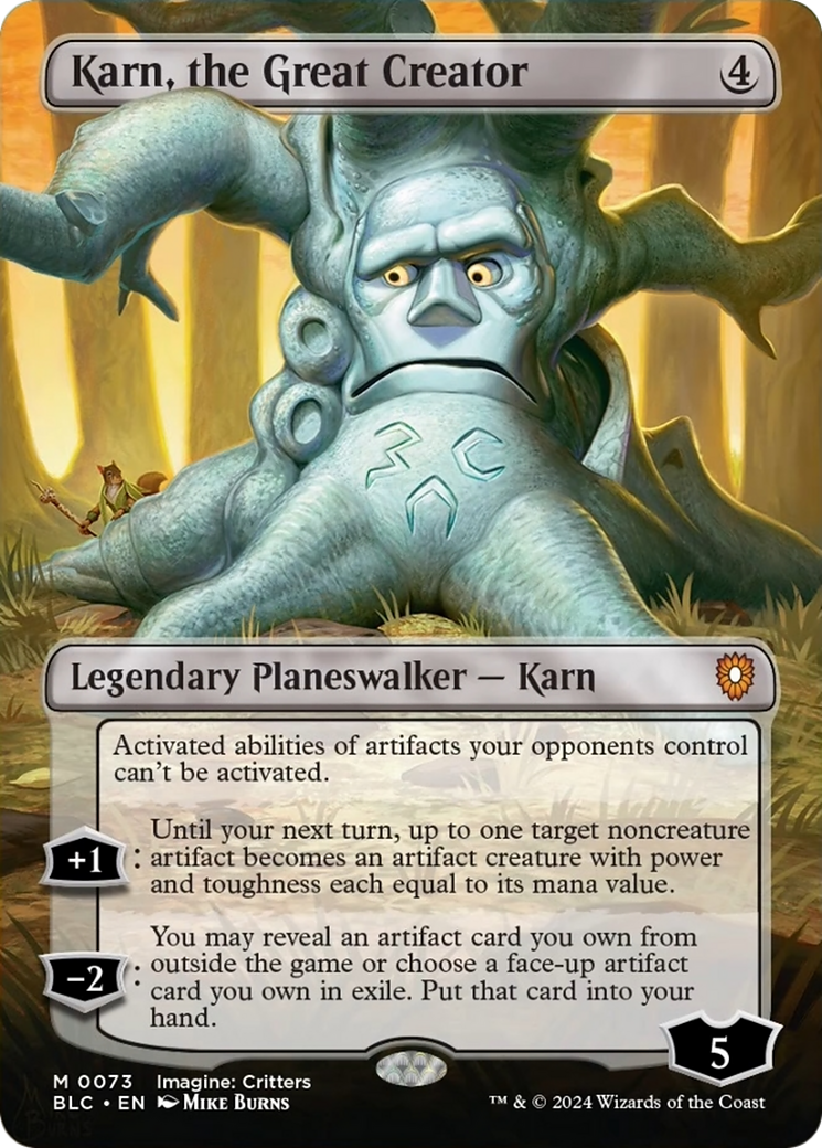 Karn, the Great Creator (Borderless) [Bloomburrow Commander] | GrognardGamesBatavia