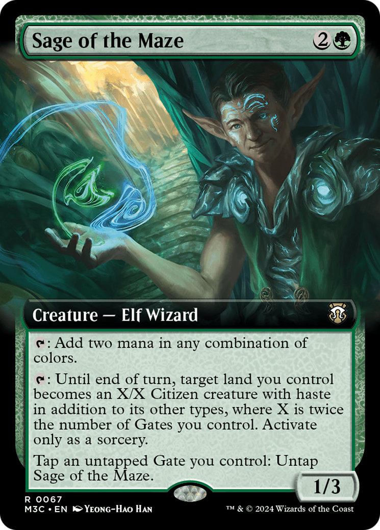 Sage of the Maze (Extended Art) (Ripple Foil) [Modern Horizons 3 Commander] | GrognardGamesBatavia