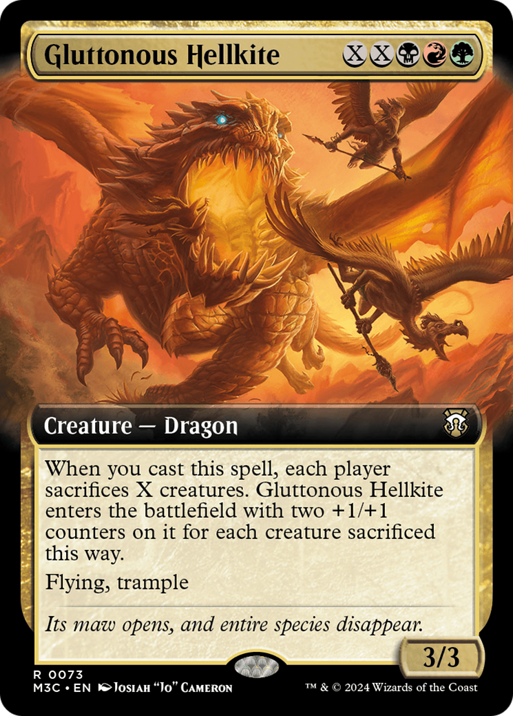 Gluttonous Hellkite (Extended Art) [Modern Horizons 3 Commander] | GrognardGamesBatavia