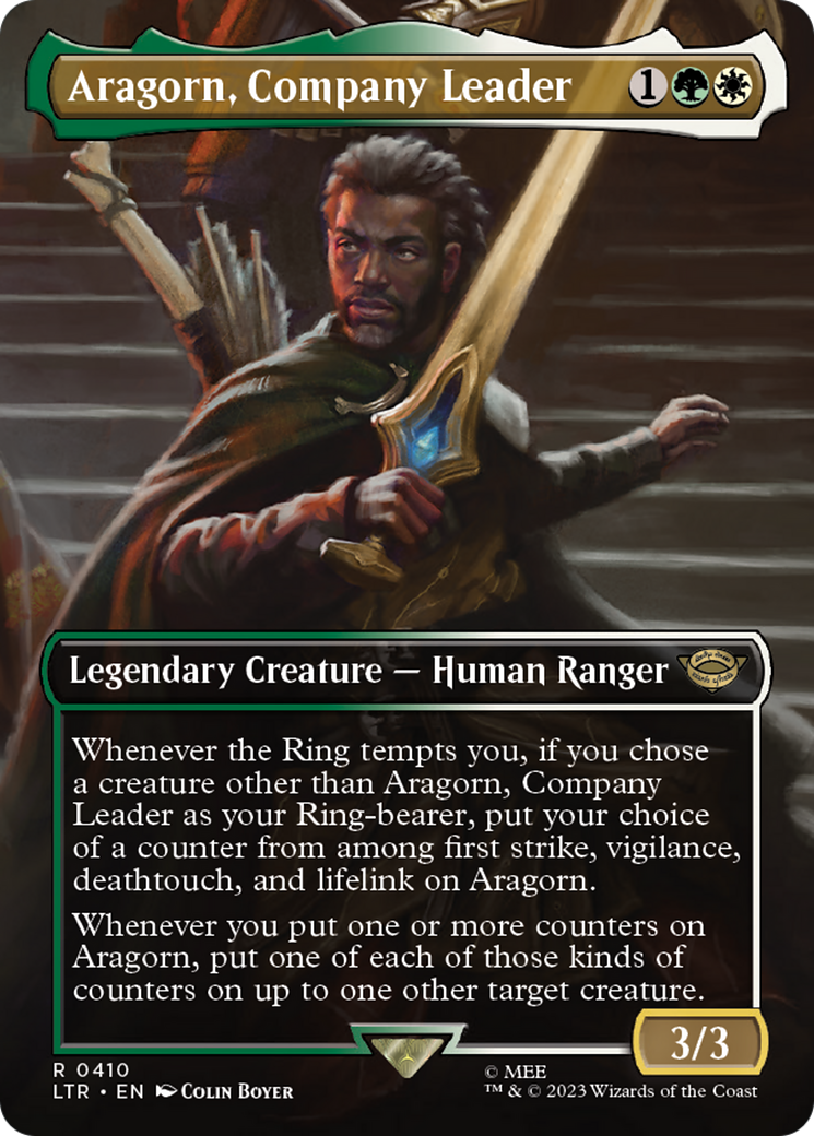 Aragorn, Company Leader (Borderless Alternate Art) [The Lord of the Rings: Tales of Middle-Earth] | GrognardGamesBatavia