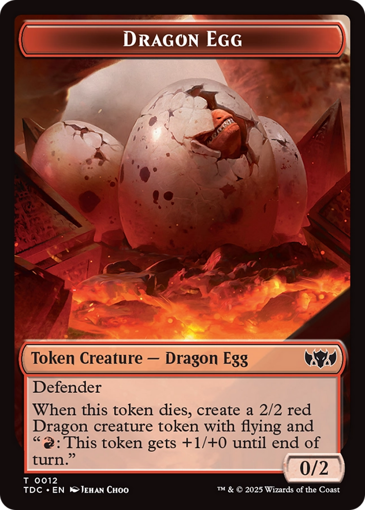 Dragon Egg // Dragon (0013) Double-Sided Token [Tarkir: Dragonstorm Commander Tokens] | GrognardGamesBatavia