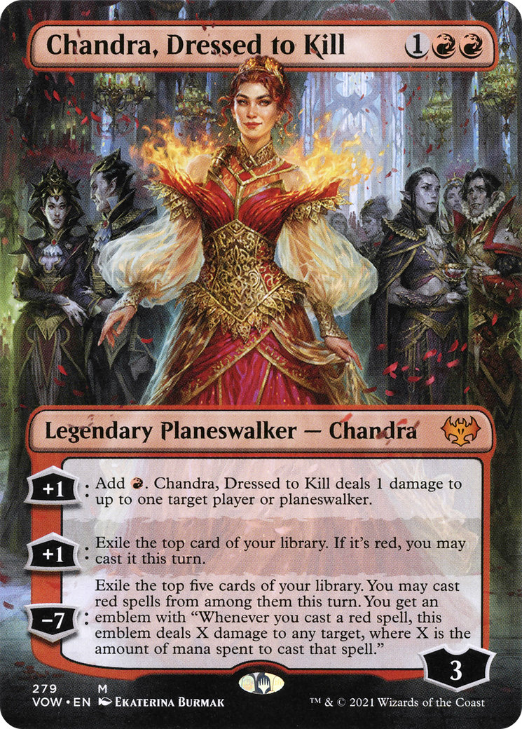 Chandra, Dressed to Kill (Borderless) [Innistrad: Crimson Vow] | GrognardGamesBatavia