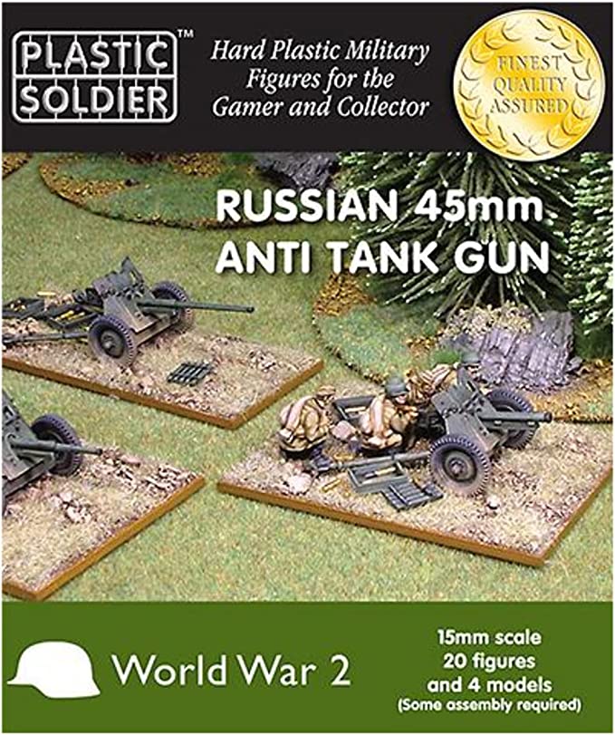 Plastic Soldier 15mm Russian 45mm Anti Tank Gun | GrognardGamesBatavia