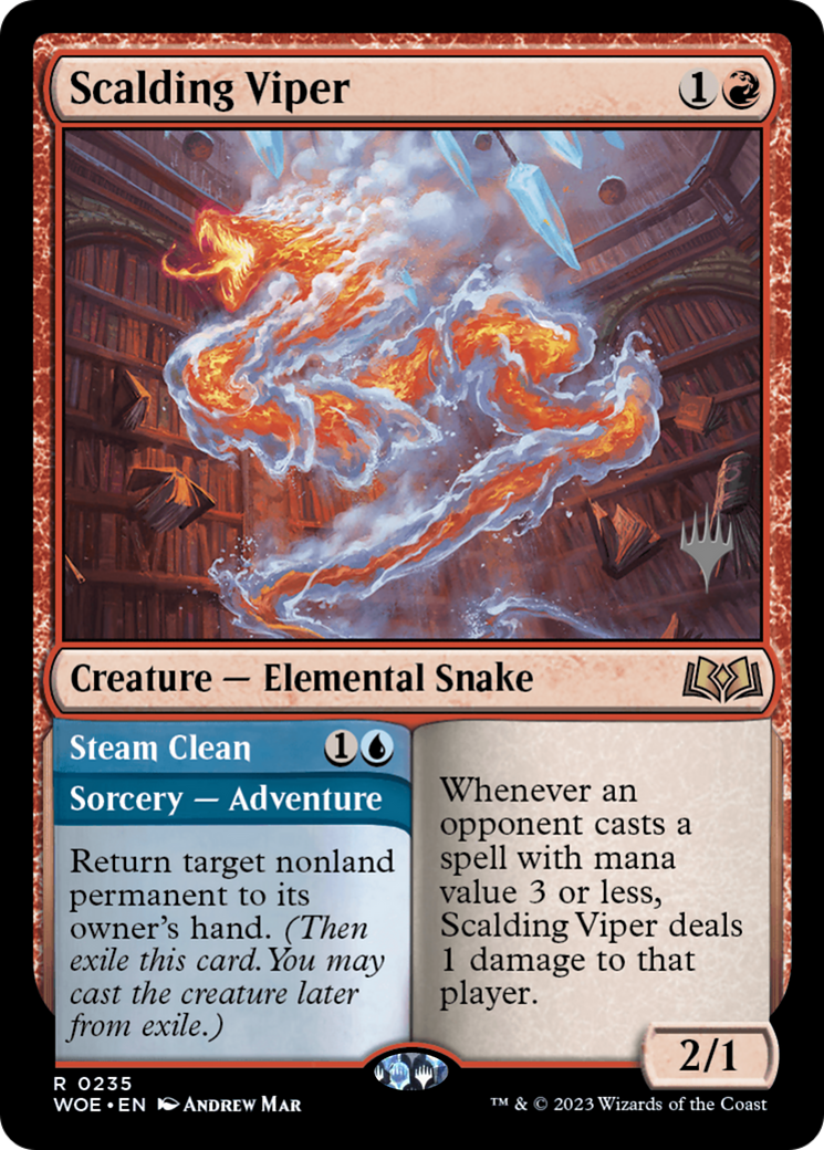 Scalding Viper // Steam Clean (Promo Pack) [Wilds of Eldraine Promos] | GrognardGamesBatavia