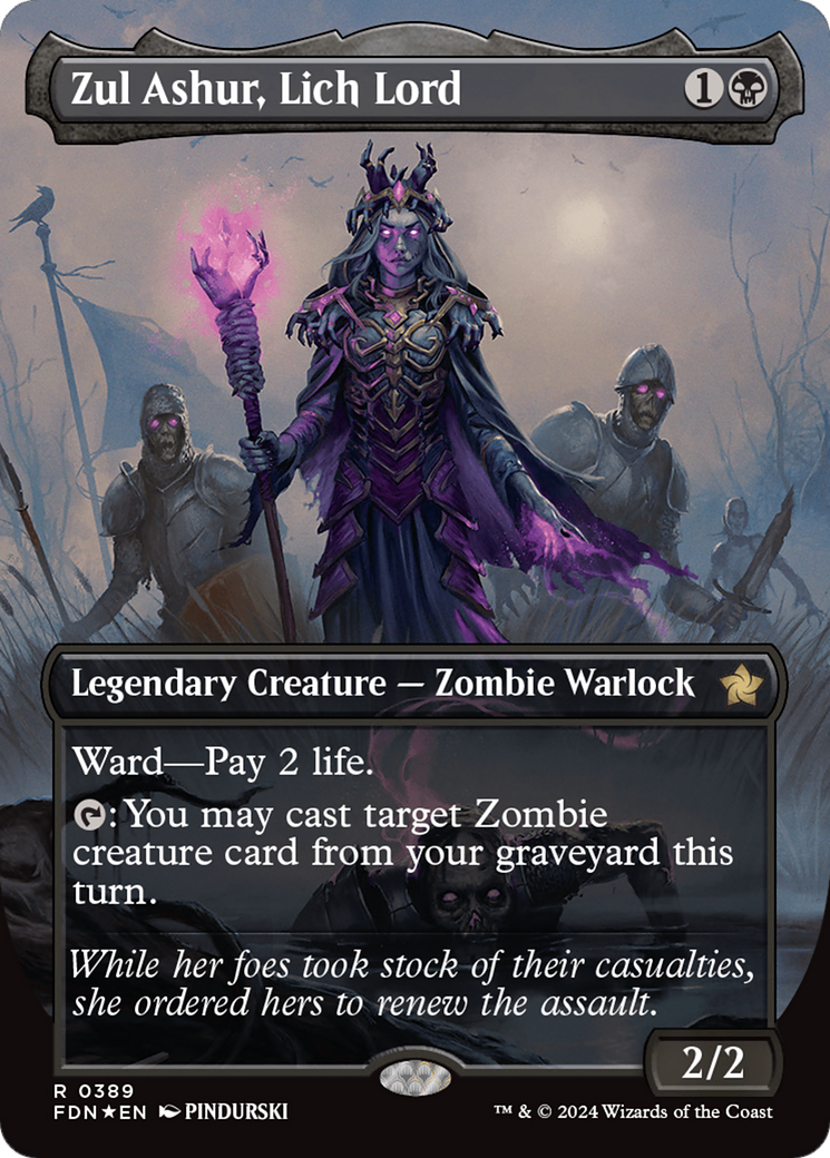 Zul Ashur, Lich Lord (Borderless) (Mana Foil) [Foundations] | GrognardGamesBatavia