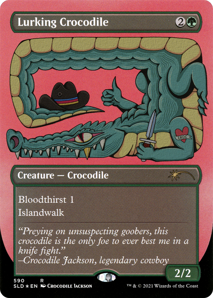 Lurking Crocodile (Foil Etched) [Secret Lair Drop Promos] | GrognardGamesBatavia