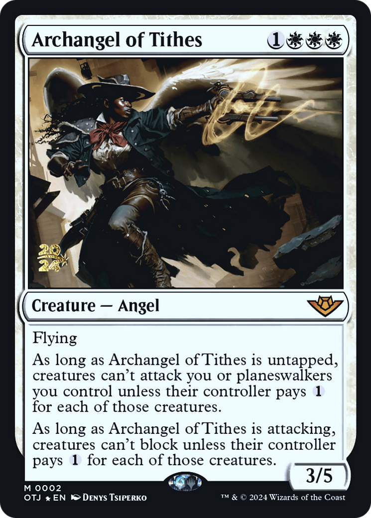 Archangel of Tithes [Outlaws of Thunder Junction Prerelease Promos] | GrognardGamesBatavia