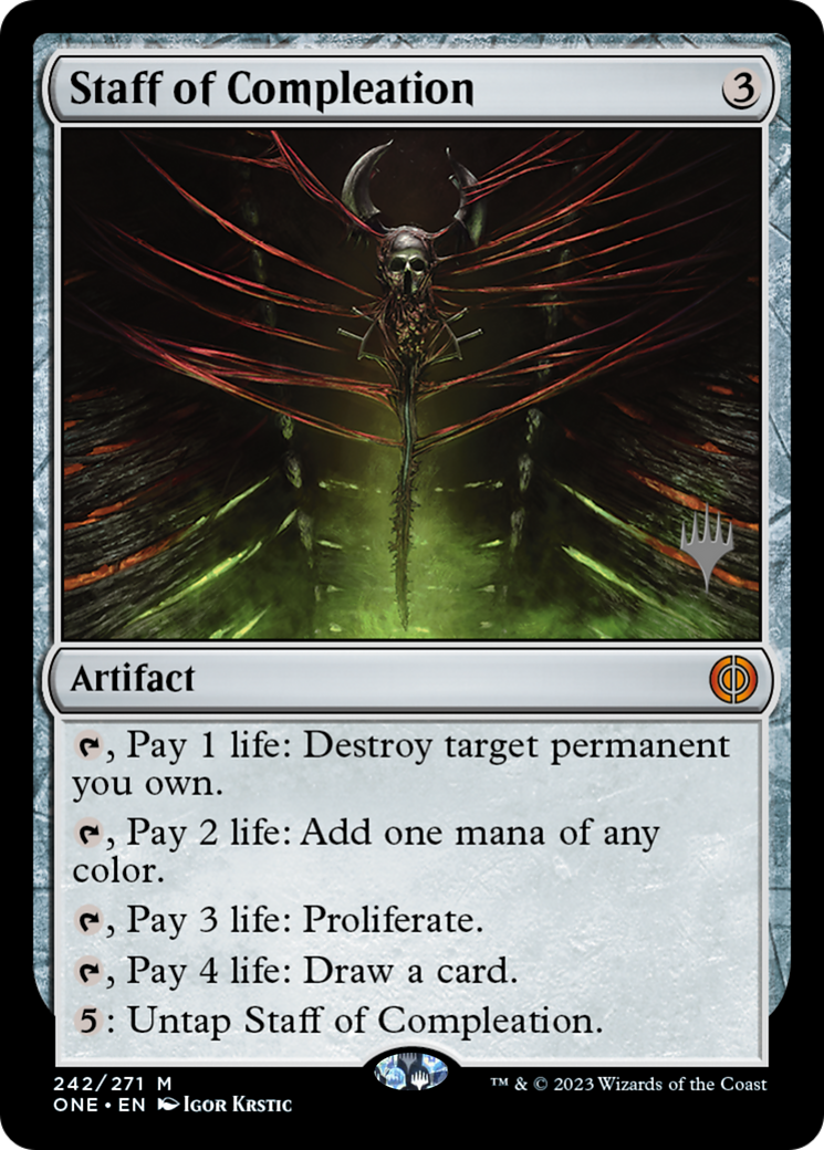 Staff of Compleation (Promo Pack) [Phyrexia: All Will Be One Promos] | GrognardGamesBatavia