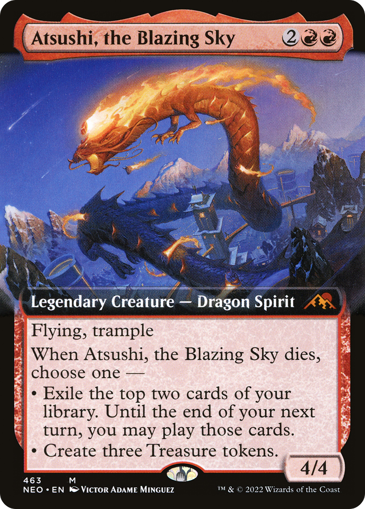 Atsushi, the Blazing Sky (Extended Art) [Kamigawa: Neon Dynasty] | GrognardGamesBatavia