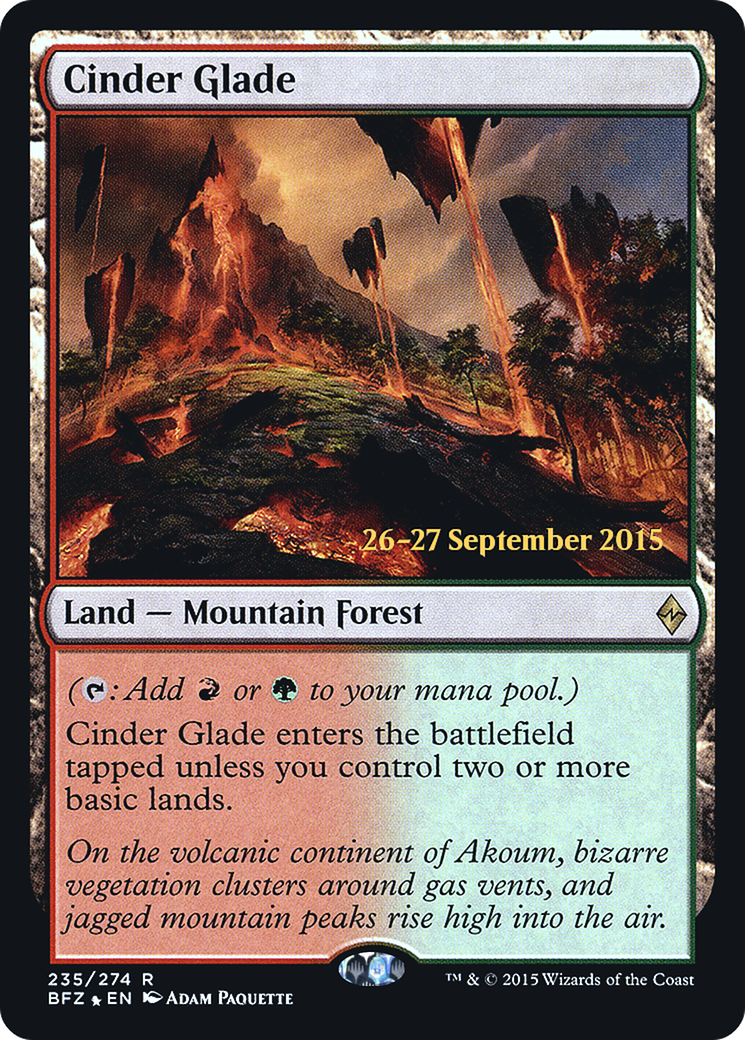 Cinder Glade [Battle for Zendikar Prerelease Promos] | GrognardGamesBatavia