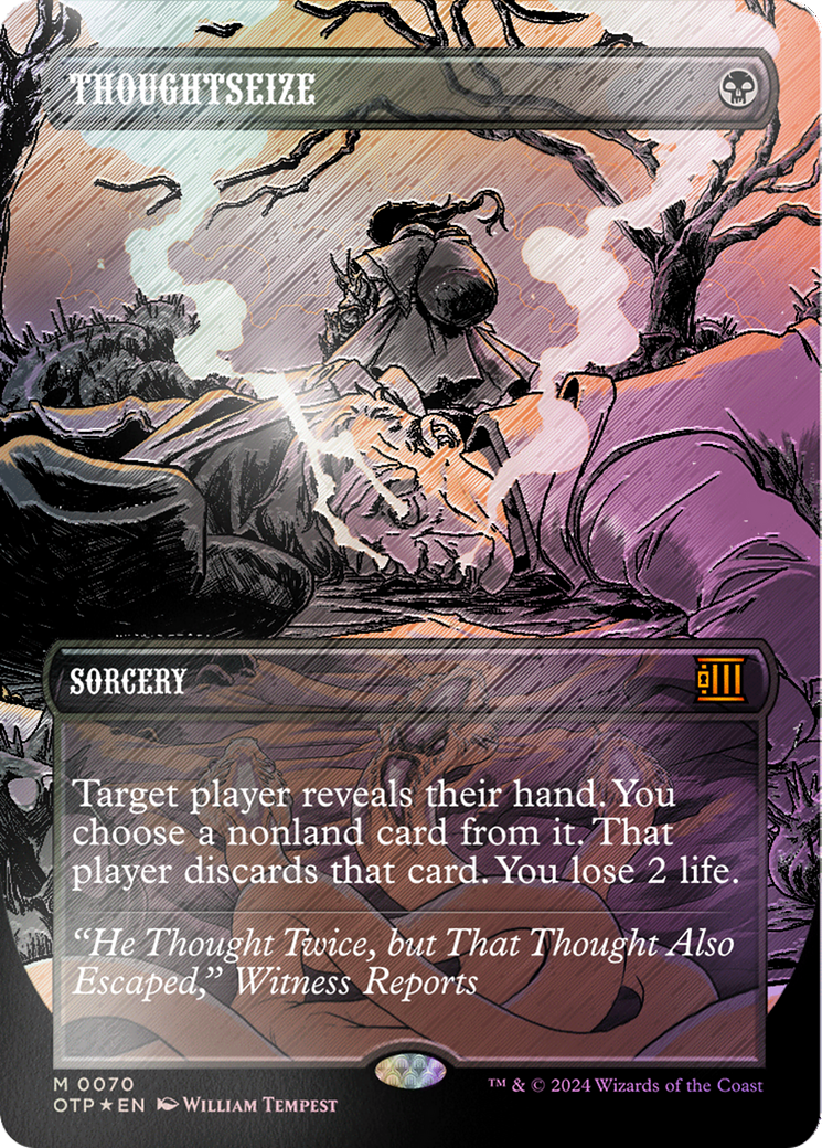 Thoughtseize (Textured Foil) [Outlaws of Thunder Junction: Breaking News] | GrognardGamesBatavia