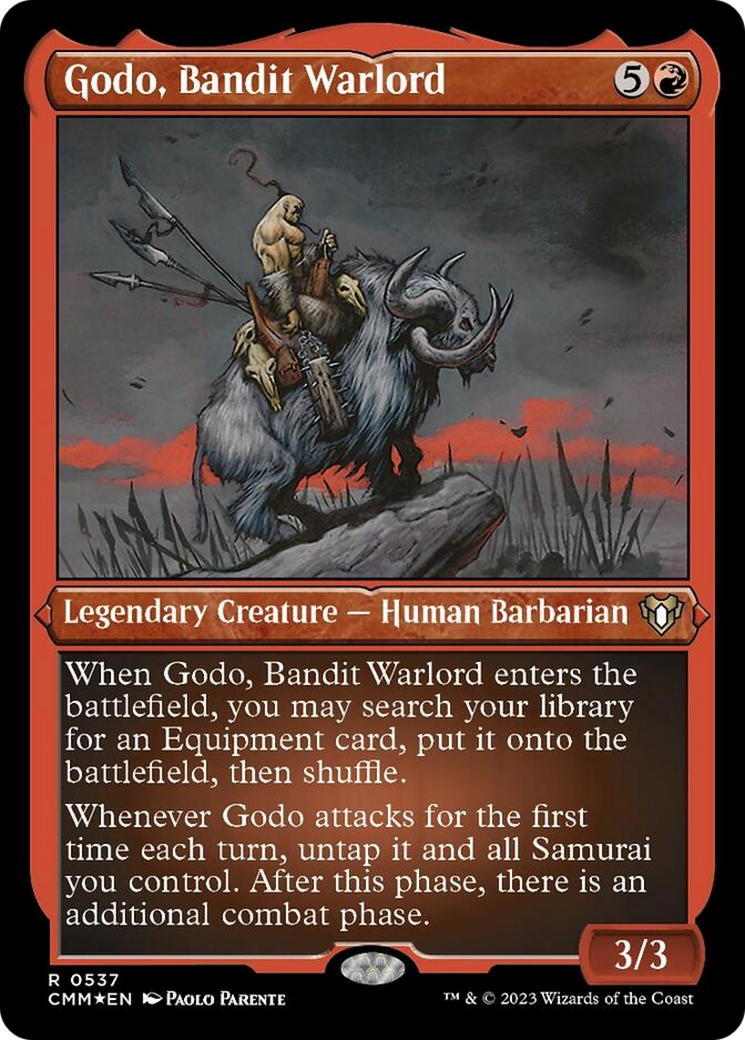 Godo, Bandit Warlord (Foil Etched) [Commander Masters] | GrognardGamesBatavia