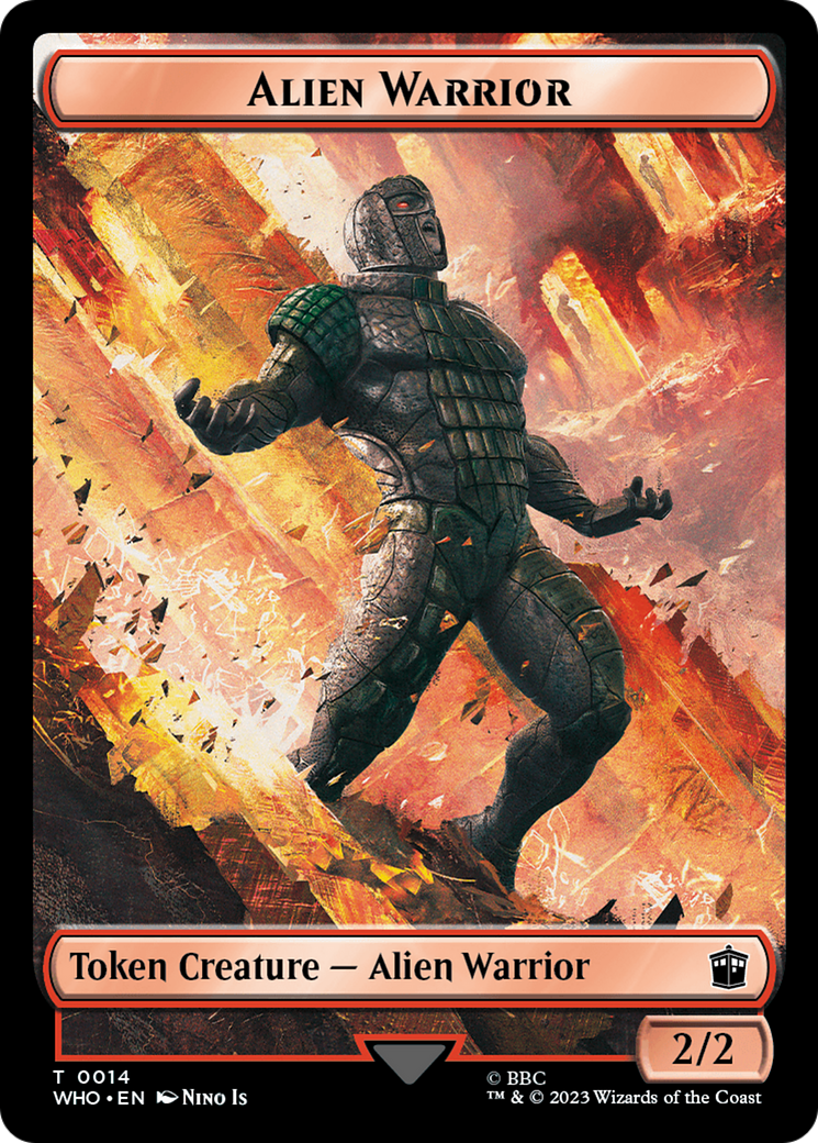 Alien Warrior // Food (0027) Double-Sided Token [Doctor Who Tokens] | GrognardGamesBatavia