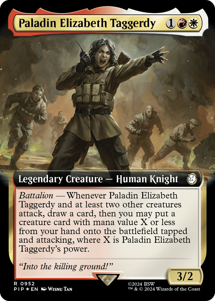 Paladin Elizabeth Taggerdy (Extended Art) (Surge Foil) [Fallout] | GrognardGamesBatavia