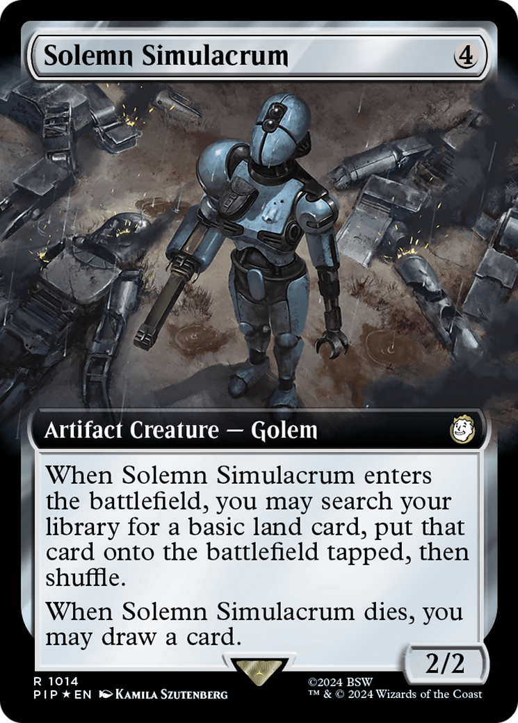 Solemn Simulacrum (Extended Art) (Surge Foil) [Fallout] | GrognardGamesBatavia