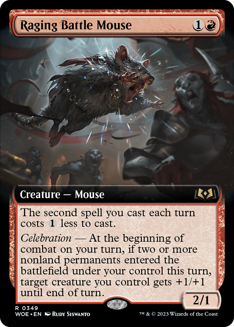 Raging Battle Mouse (Extended Art) [Wilds of Eldraine] | GrognardGamesBatavia