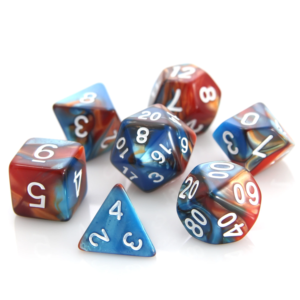 7pc RPG Set - Copper and Turquoise Alloy | GrognardGamesBatavia