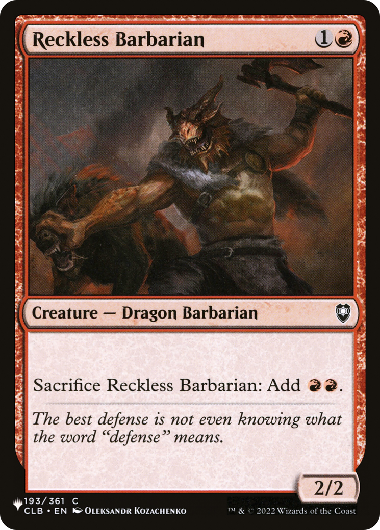 Reckless Barbarian [The List] | GrognardGamesBatavia