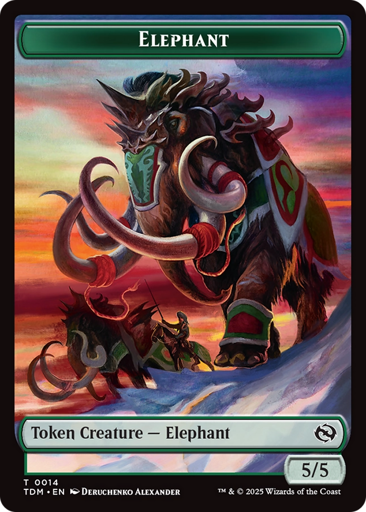 Elephant // Treasure Double-Sided Token [Tarkir: Dragonstorm Tokens] | GrognardGamesBatavia