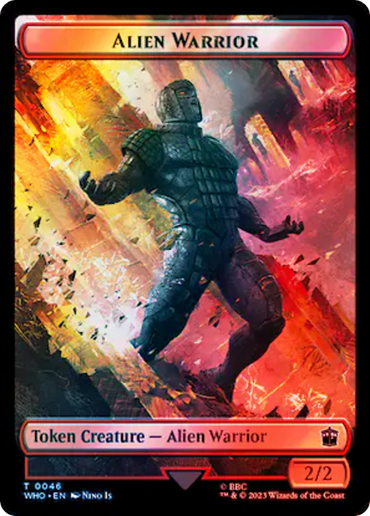 Dalek // Alien Warrior Double-Sided Token (Surge Foil) [Doctor Who Tokens] | GrognardGamesBatavia